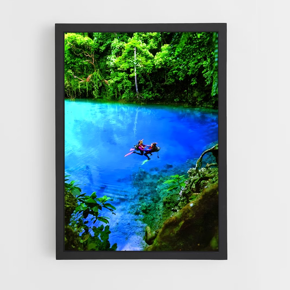 Poster Oasis Azur – affiche Plongée en apnée (vue 2)
